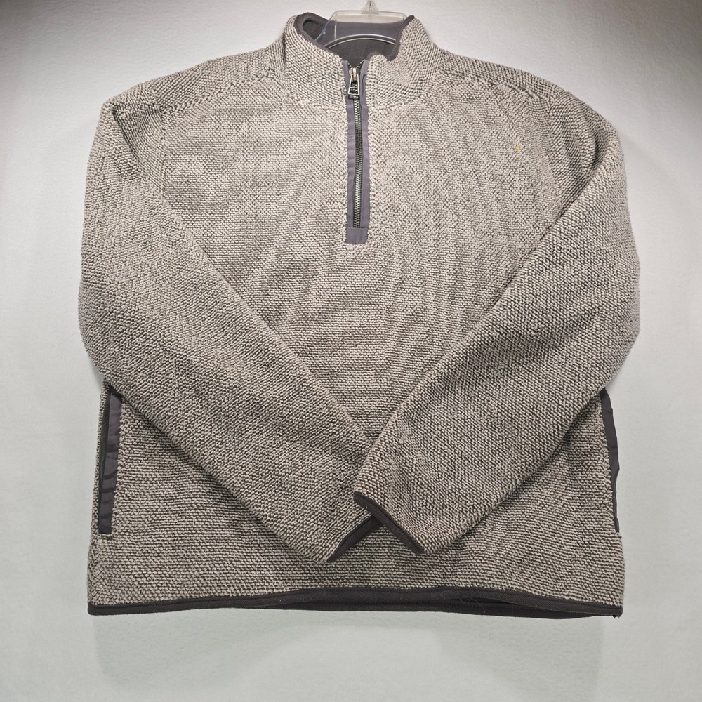 Stillwater Supply Co Mens Grey Textured Quarter Zip Fleece Pullover Sweater‎ M
